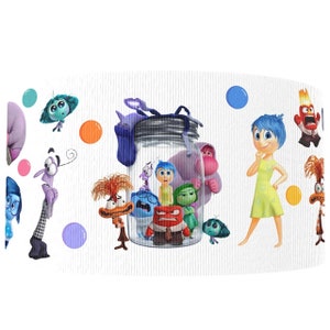 Inside Out 2 | Anxiety, Embarrassment, Ennui, Joy, Fear, Disgust, Anger, Sadness | 1" or 1.5" Grosgrain Ribbon