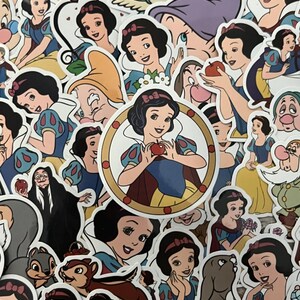 Snow White Stickers -- Waterproof -- Laptop, Hydro Flask, Scrapbooking, Journaling, Luggage, Skateboard, Diary, Phone Case