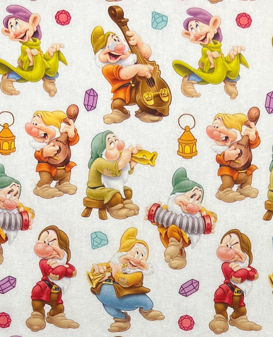 Snow White and the Seven Dwarfs Print 100% Cotton Fabric - Etsy