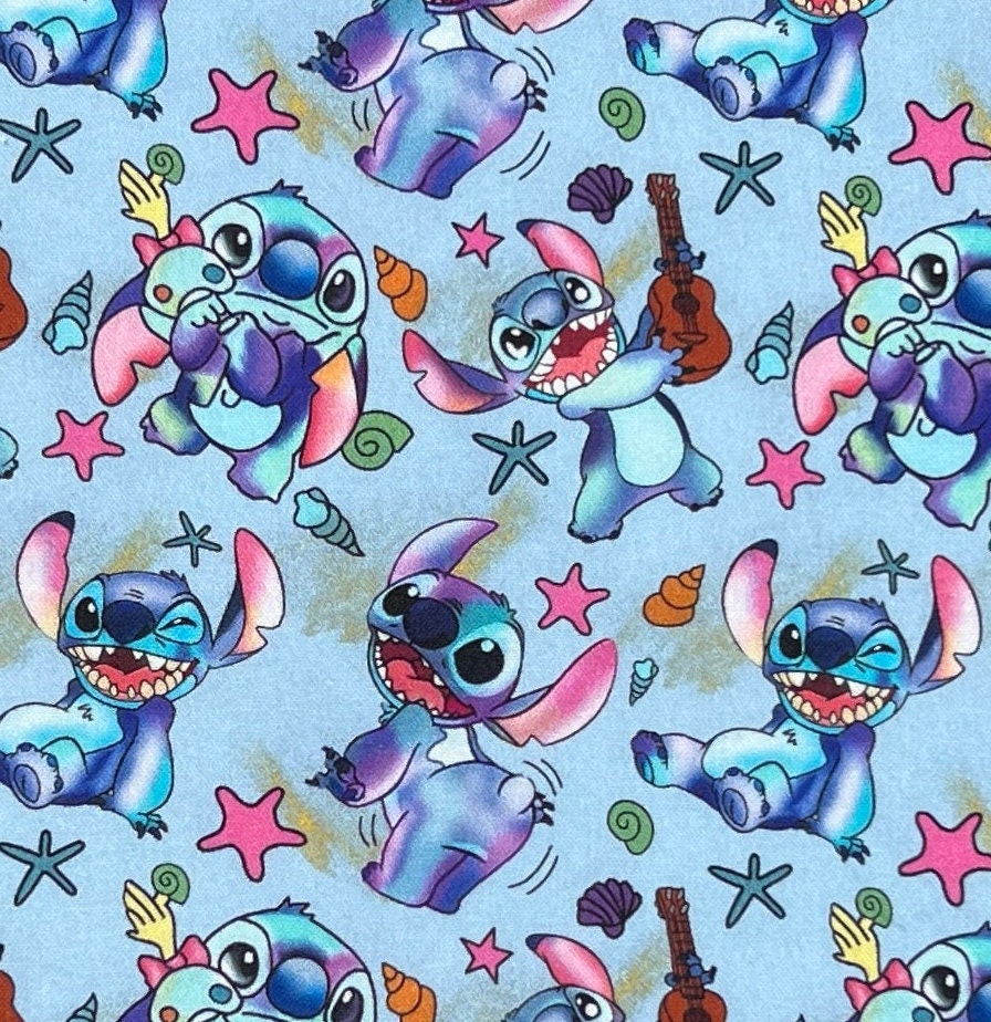 Disney Stitch Fabric 100% Cotton Fabric Fat Quarter Tumbler Cut Lilo &  Stitch Fabric Scrump