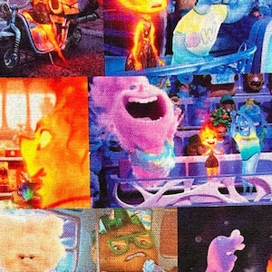 May include: A collage of colorful images featuring characters from the animated film Inside Out. The images include a purple character with a wide open mouth, a red character with a yellow flame, and a blue character with a yellow shirt. The text "FUN" is visible in the upper left corner of the image.