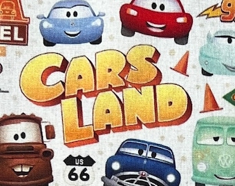 Cars Print 100% Cotton Fabric | Fat Quarter | Tumbler