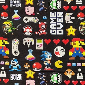 18" x 10" Remnant Game Over 100% Cotton Fabric