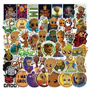 Guardian's of the Galaxy Groot Stickers -- Waterproof -- Laptop, Hydro Flask, Scrapbooking, Journaling, Luggage, Skateboard, Phone Case