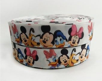 Cartoon Mouse and Friends 1" or 1.5" Grosgrain Ribbon