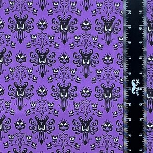 Disney's Haunted Mansion Purple Wallpaper Print 100% Cotton Fabric
