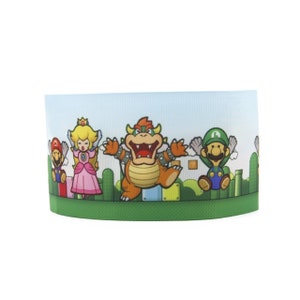 Super Mario Bros 1" or 1.5" Grosgrain Ribbon