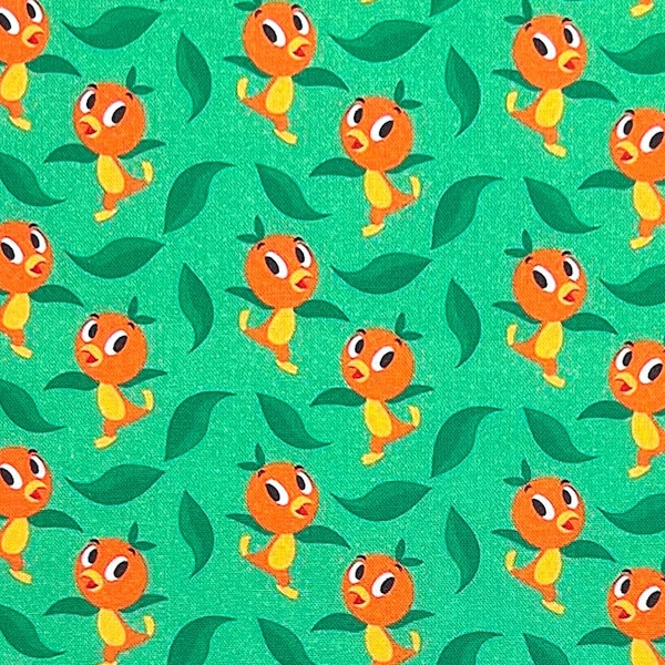 Orange Bird Print 100% Cotton Fabric