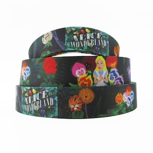 Alice in Wonderland The Flowers 1" Grosgrain Ribbon