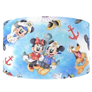 Mickey and Minnie Cruise Vacation 1" or 1.5" Grosgrain Ribbon