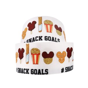 Theme Park Snack Goals 1" or 1.5" Grosgrain Ribbon