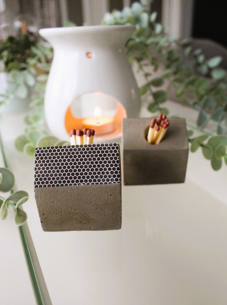 Match Holder House Concrete House Match Pot Minimalist Etsy UK