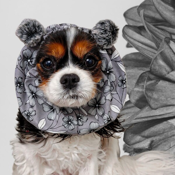 Starry Dreams Luxury Fleece Dog Sweater – Blue Glitter Stars with Recycled Pom Poms & Adjustable Snood or Hoodie