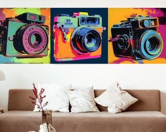 Flashback Collection: A Series of Andy Warhol-Inspired Camera Paintings | Digital Print | Printable Art | Wall Art | Wall Decor | Pop Art