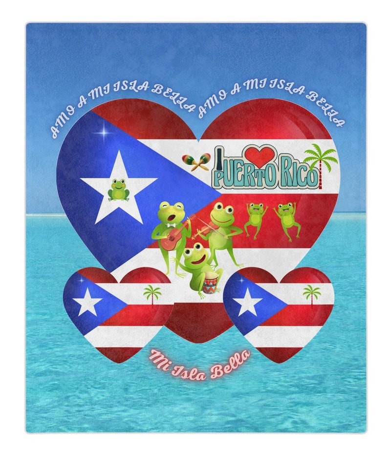 Valentine PUERTO RICO Velveteen Minky Blanket Etsy