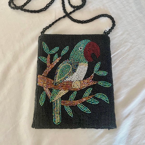 Beaded Parrot Handbag  - Costa Rica