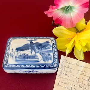 Russian Blue & White Porcelain Box
