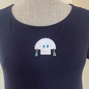 Navajo Sterling Turquoise Brooch Woman - North America