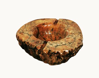 Vintage Stone Ashtray Bowl - Genuine Alabaster