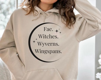 Fae Witches Wyverns Wingspans sudadera con capucha, sudadera con capucha de libro, sudadera de libro, sudadera amante de los libros, merchandising de novio de libro, sudadera librería