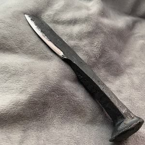 Hand forged railroad spike knife