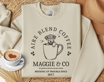 Custom Coffee Lovers Airedale Terrier Sweatshirt Airedale Mom Shirt Personalized Airedale Terrier Gifts For Dog Mama Birthday Gifts Sweater