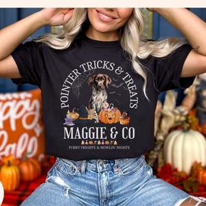 Custom Halloween Pointer Shirt Trick Or Treat GSP Mom Sweatshirt Spooky Fall Personalized German Shorthaired Pointer Gifts Dog Mama Birthday
