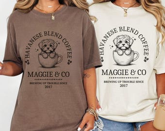 Custom Coffee Lovers Havanese Shirt Funny Havanese Mom Shirt Personalized Havanese Gifts Unique Havanese Mama Birthday Dog Mom T-shirt
