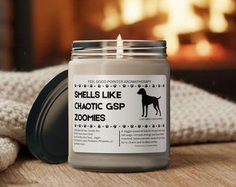 Funny Pointer Candle Unique German Shorthaired Pointer Mom Birthday Gifts GSP Dad Christmas Gift Dog Home Decor Natural Soy Wax Candle 9oz