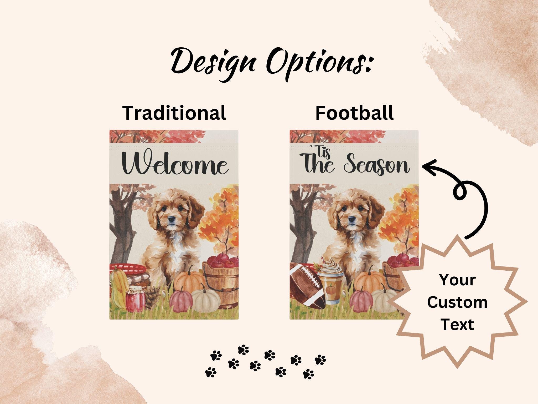 Cavapoo Fall Flag Custom Fall Cavapoo Welcome Flag 12x18 Pumpkin Spice Cavapoo Gifts ...