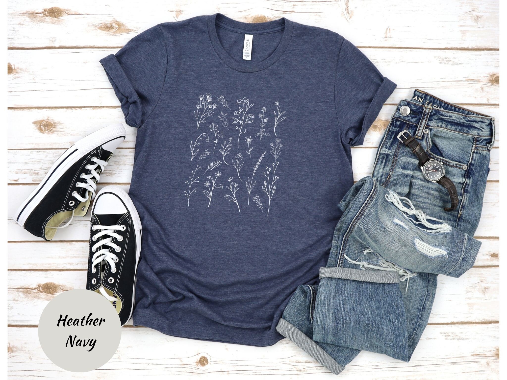 Botanical Pressed Flower Shirt Cottage Core Clothes Pressed Etsy