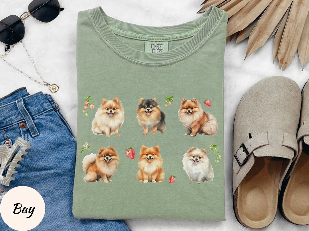 Pomeranian Botanist Flower T-Shirt