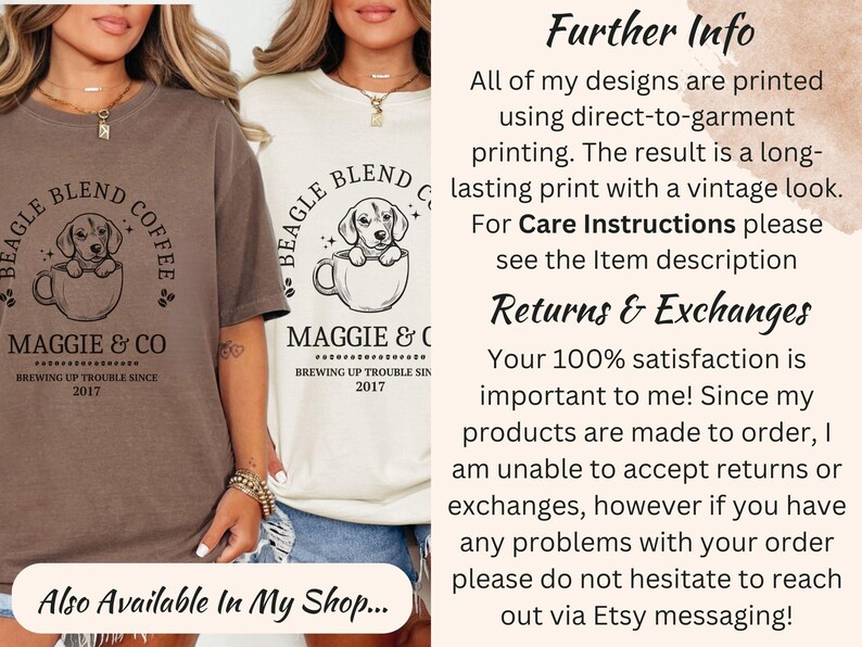 Custom Coffee Lovers Beagle Sweatshirt Beagle Mom Shirt Personalized Beagle Gifts For Beagle Mama Birthday Gifts Coffee Themed Dog Sweater image 8