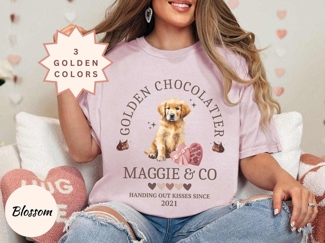 Custom Golden Retriever Shirt Valentines Day Chocolate Lovers Golden ...