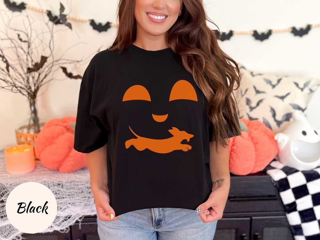Wiener Dog Halloween Dachshund Shirt Funny Pumpkin Doxie Mom Shirt Fall ...