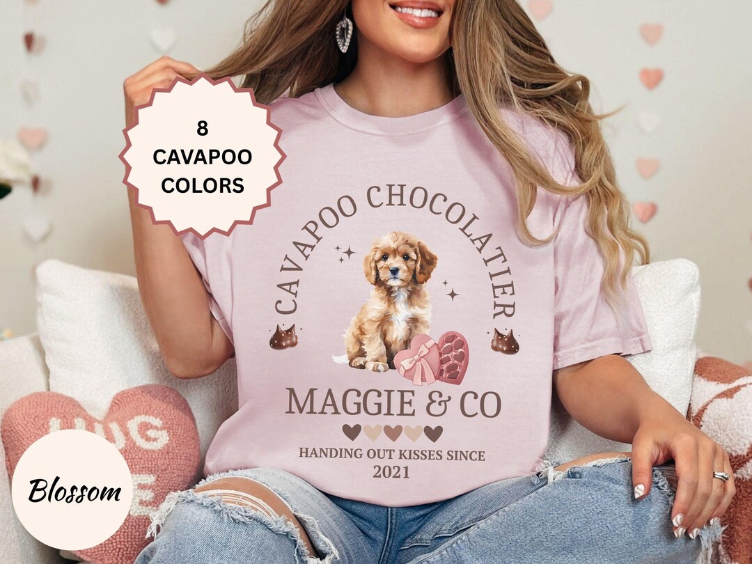 Custom Cavapoo Shirt Valentines Day Chocolate Lovers Cavoodle Mom ...