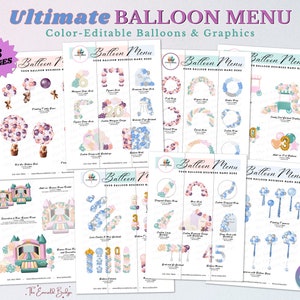 ULTIMATE BALLOON MENU, Balloon Mockup Template, Editable Balloon Price List, Balloon Artist, Balloon Garland, Event Decor, Balloon Business