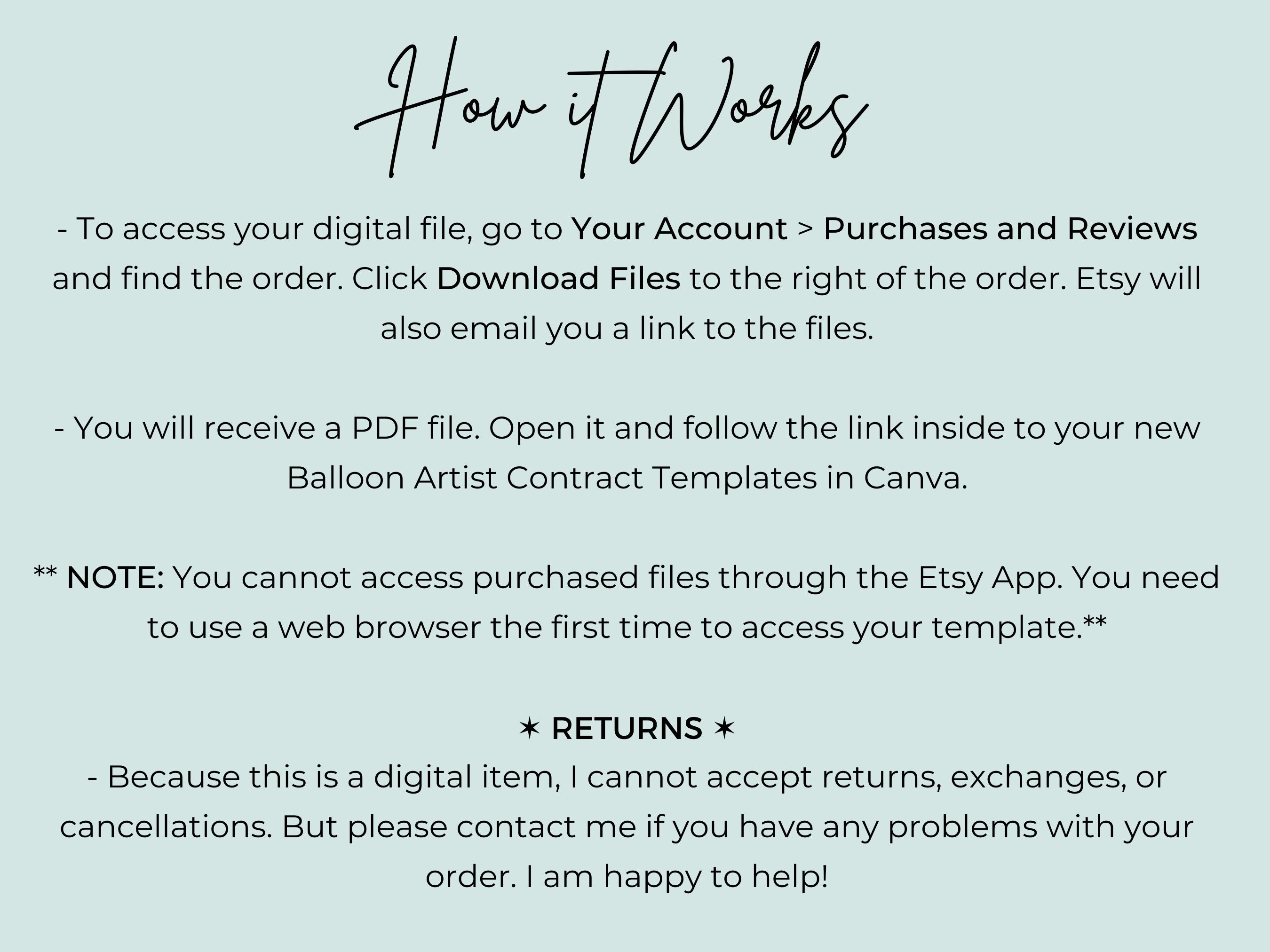 BALLOON CONTRACT, Editable Balloon Decor Contract, Balloon Invoice