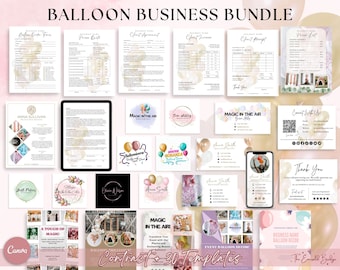 BALLOON CONTRACT BUSINESS Bundle, Balloon Order Form, Event Decor Contract, Balloon Invoice, Balloon Price List, Balloon Decor Forms, Canva