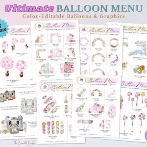 ULTIMATE BALLOON MENU, Balloon Mockup Template, Editable Balloon Price List, Balloon Artist, Balloon Garland, Event Decor, Balloon Business