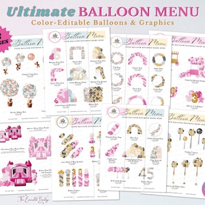 ULTIMATE BALLOON MENU, Balloon Mockup Template, Editable Balloon Price List, Balloon Artist, Balloon Garland, Event Decor, Balloon Business