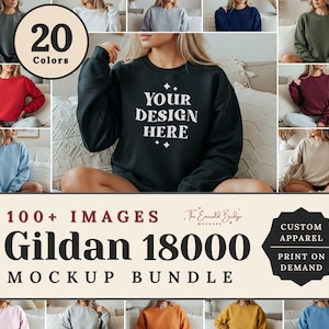 Paquete de maquetas Gildan 18000, paquete de maquetas de sudadera G180 con cuello redondo, maqueta de modelo, paquete de maquetas Gildan 18000 de gran tamaño, casual y neutral