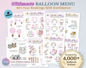 ULTIMATE BALLOON MENU, Balloon Mockup Template for Balloon Artists, Editable Price List, Balloon Garland Event Decor Balloon Business, Canva