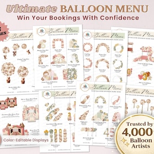 ULTIMATE BALLOON MENU for Balloon Artists, Editable Mockup Template, Decorator Garland and Event Pricing Menu, Balloon Business, Canva