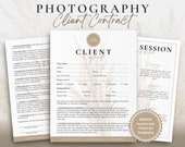 Boho Photography Contract Template, Photography Forms, Photographer Client Contract, Client Agreement, Client Invoice, Pricing Guide, CANVA