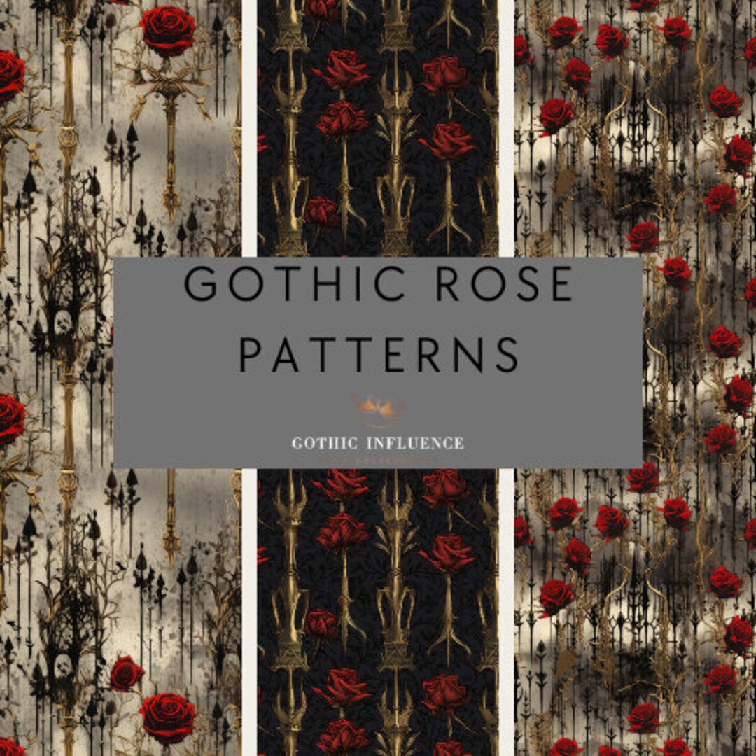 Gothic Rose Patterns #1 - Set of 3 (digital) - Etsy