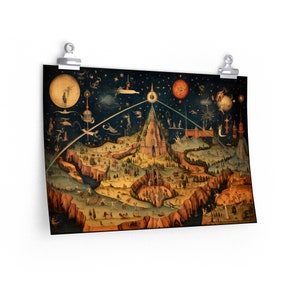 Mappe cartografiche per l'anima - Heaven & Hell #3 Poster orizzontali Premium Matte