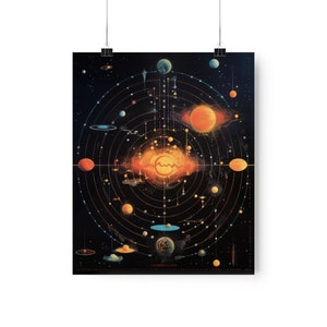 Bunter Space #3 Premium Matte Vertikales Poster