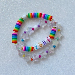 Kinder Namen Armband für Kleinkind Schmuck personalisierte Geschenk für Geburtstag Party Favor für Mädchen benutzerdefinierte Freundschaft Armband für Kinder Regenbogen Geschenk
