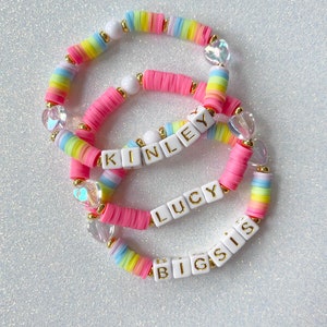 Kids Custom Name Bracelet Set for Girls Personalized Word Bracelet Set Kids Name Jewelry for Girls Customized Gift for Birthday Toddler Name